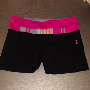 lululemon athletica Black and Pink Athletic Shorts
